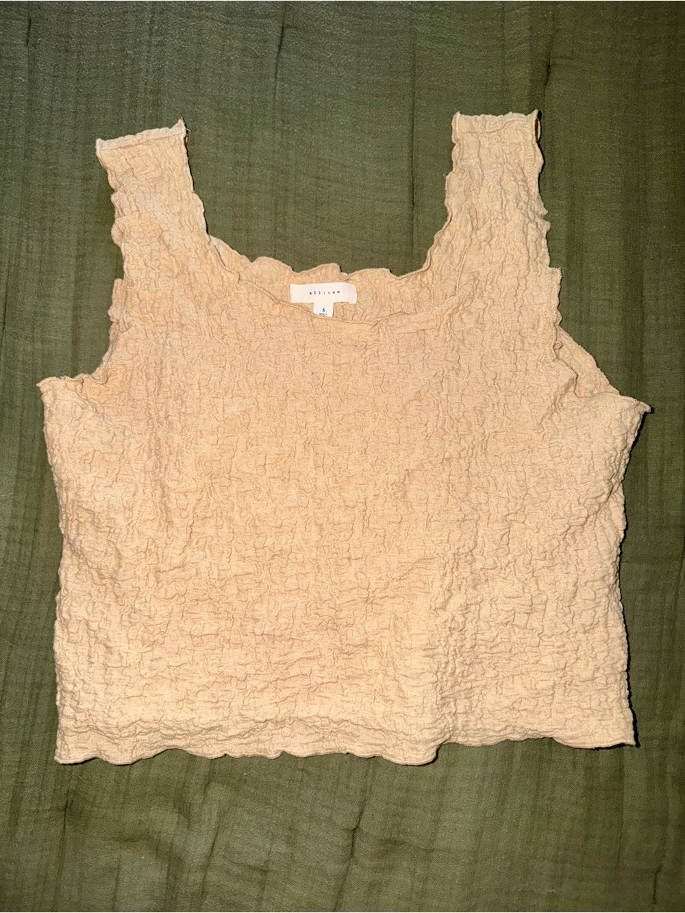 The Row Cream Textured Cropped Tank